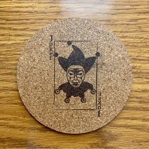 The Joker Card Laser Engraved Cork Coaster